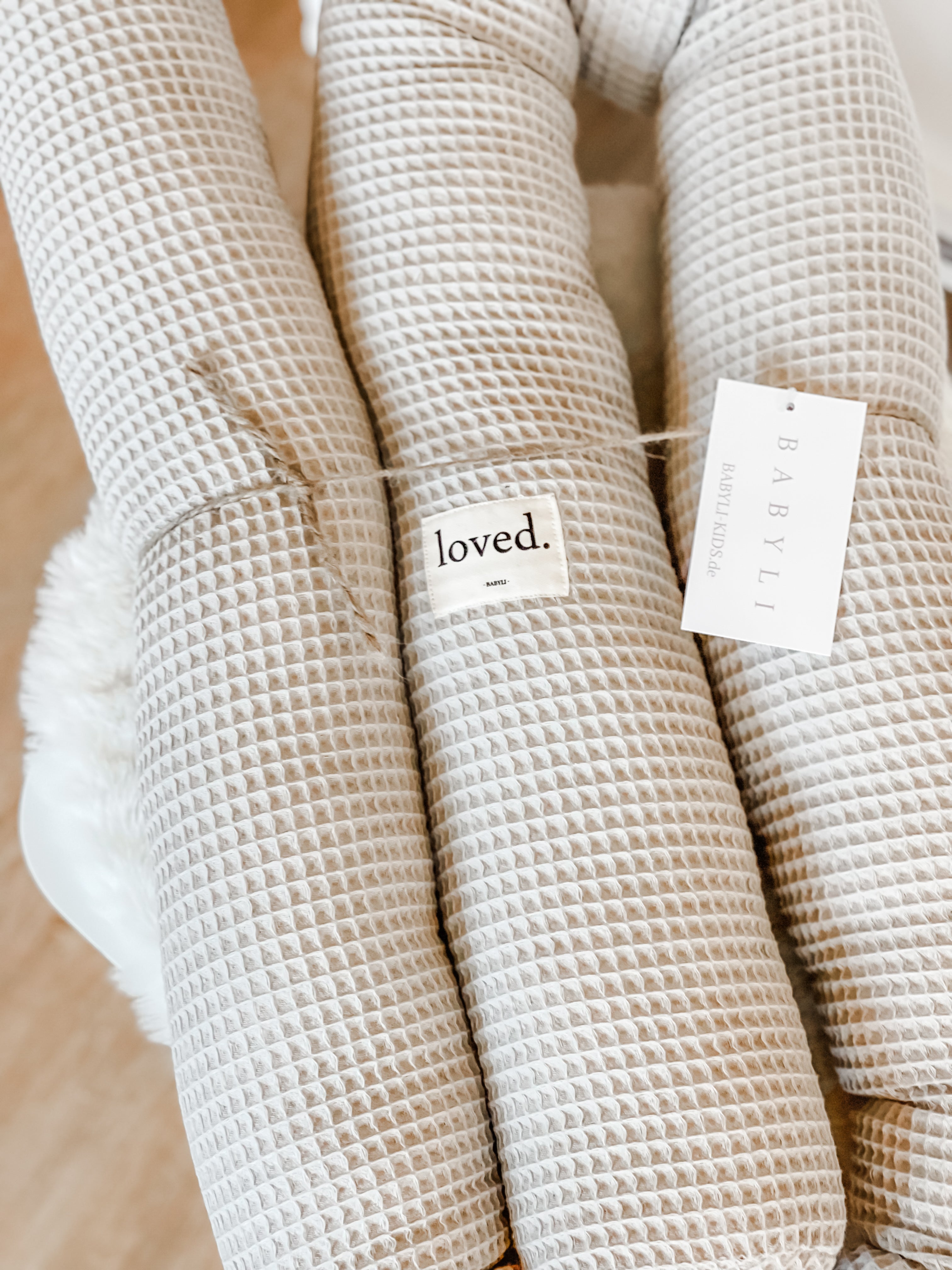 Bettschlange Bettumrandung sand Waffelpiquet