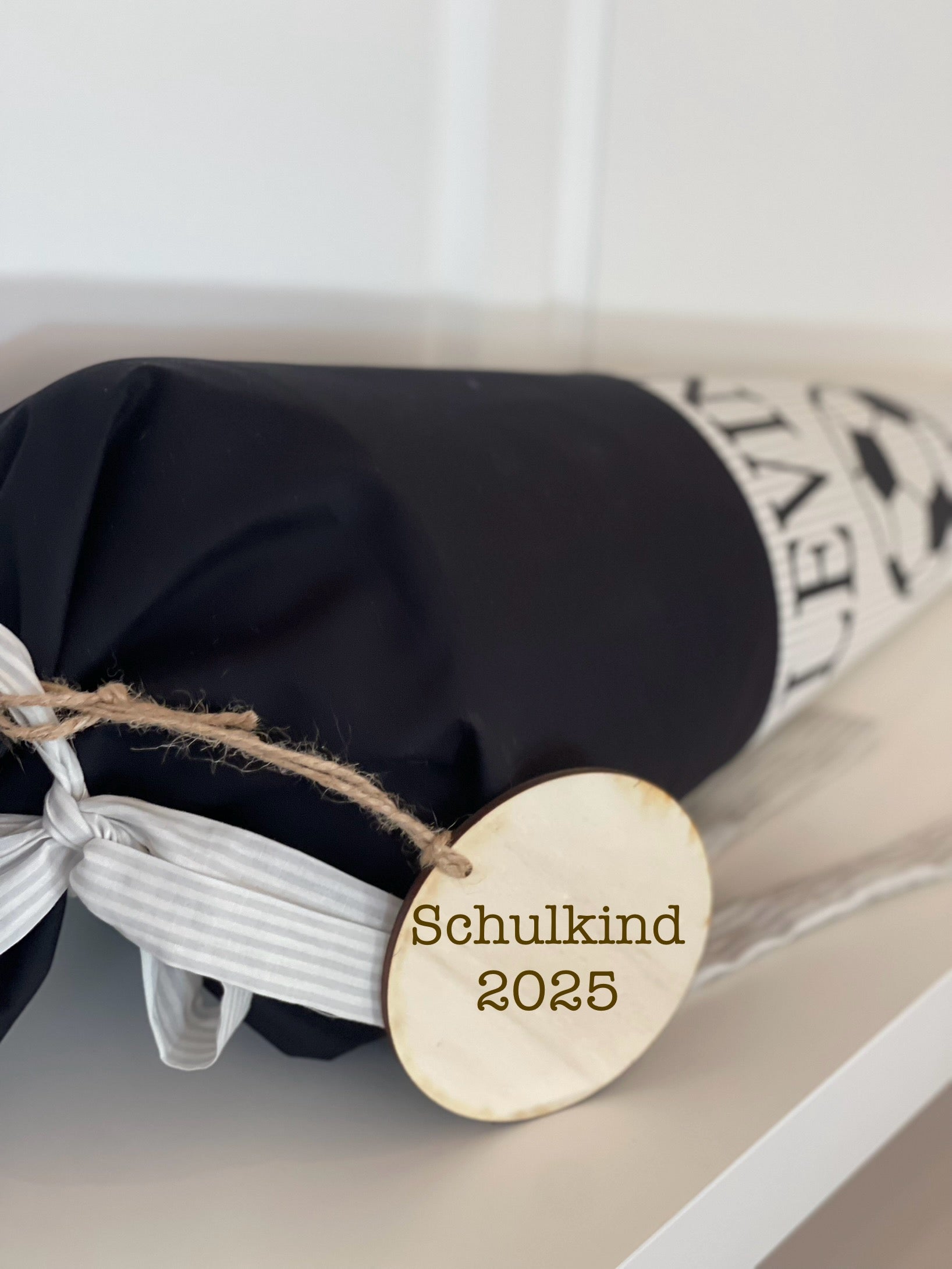 Schultüte Fußball, Einschulung Zuckertüte schwarz grau