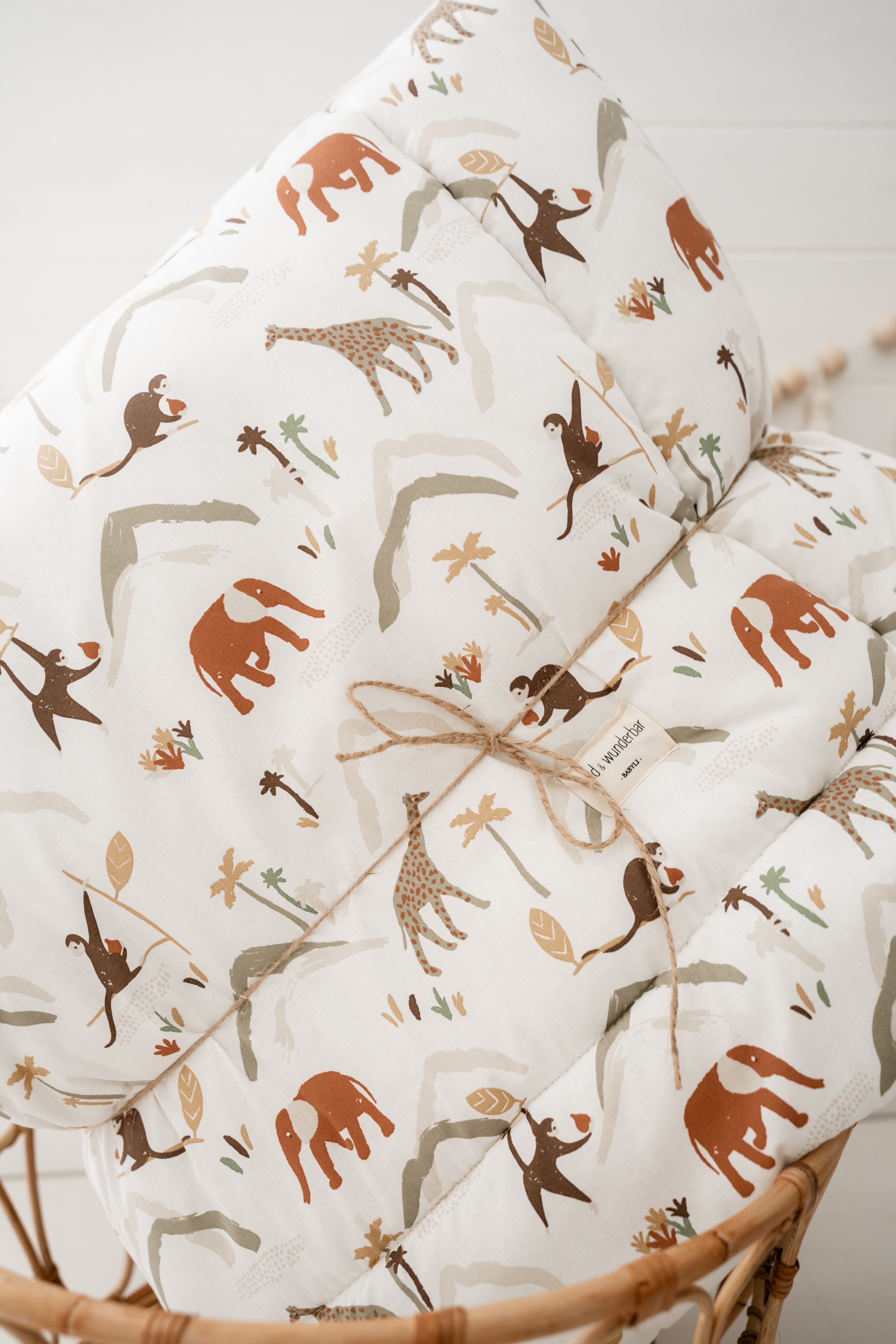 BIO Krabbeldecke, Spieldecke SAFARI 120 x 120 cm