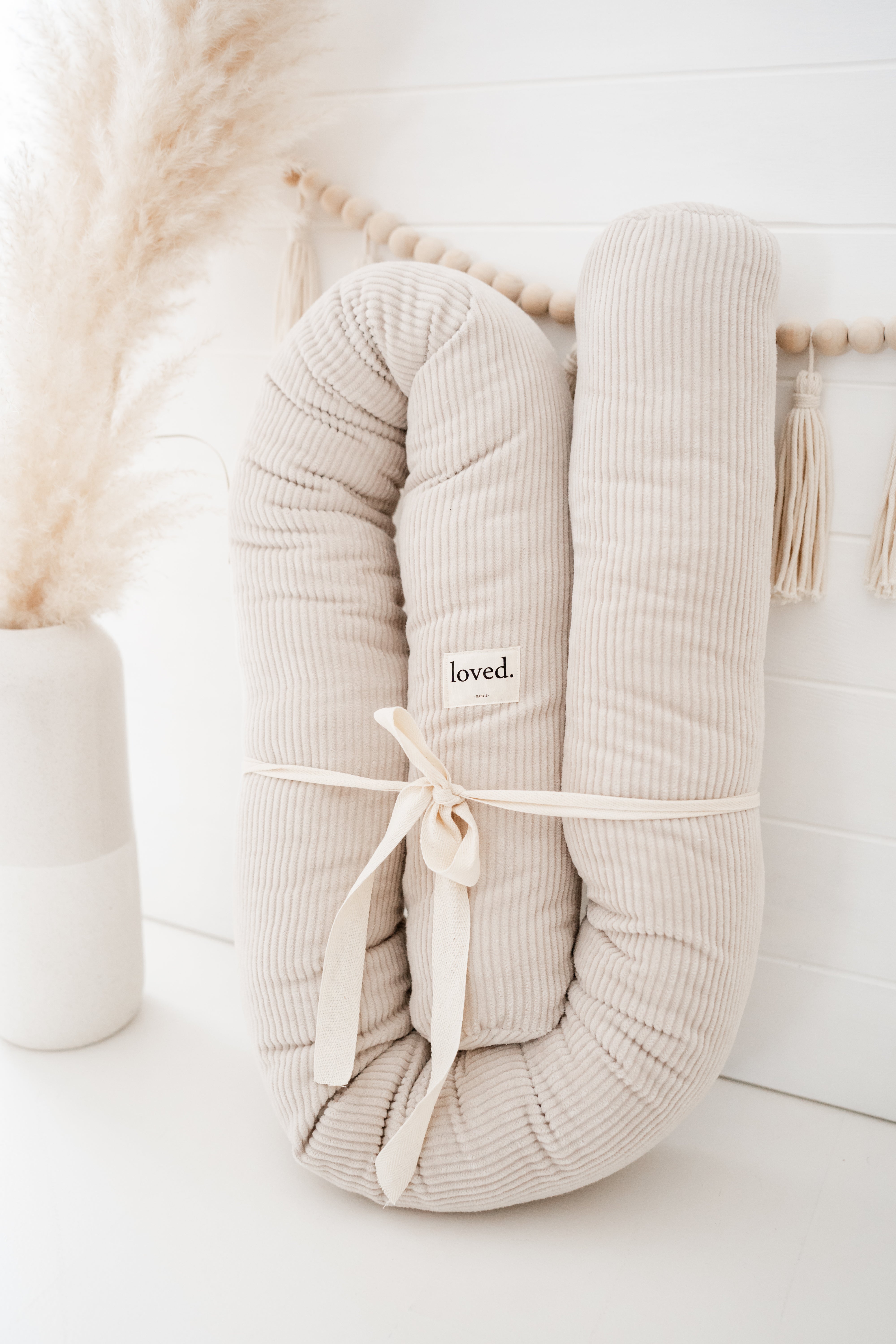 Bettschlange Bettumrandung creme/beige CORD
