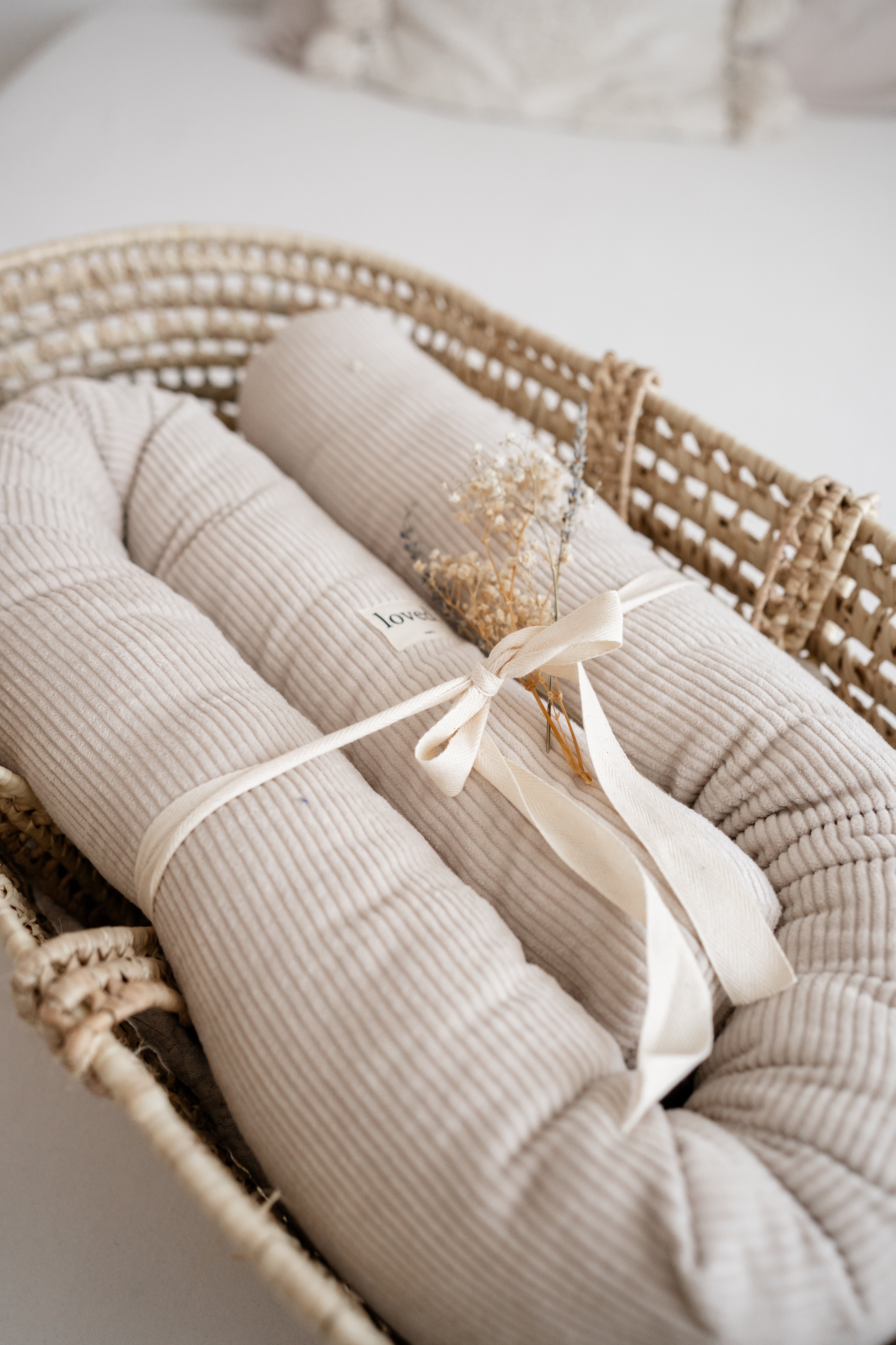 Bettschlange Bettumrandung creme/beige CORD