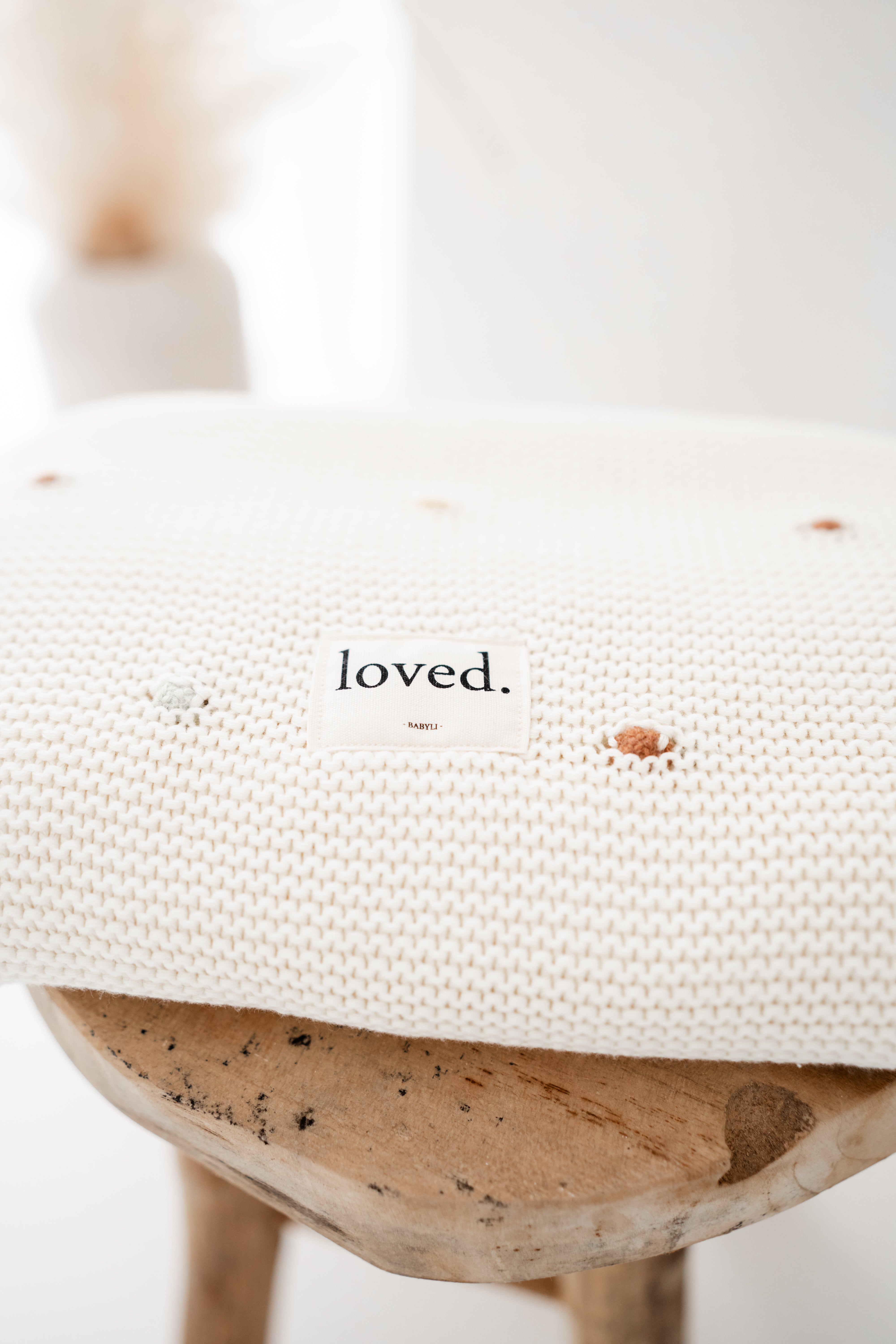 Babydecke STRICK Baumwolle creme