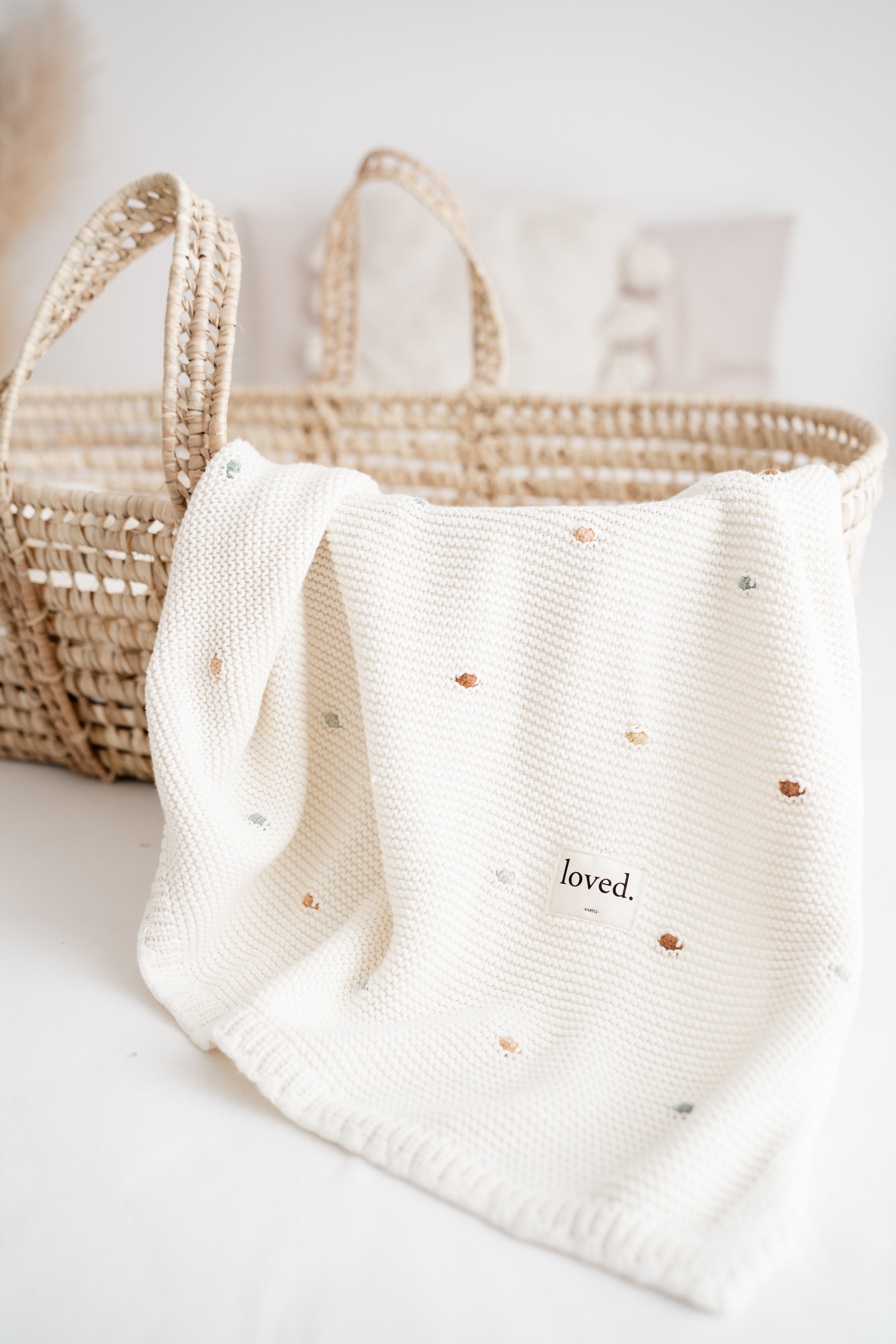 Babydecke STRICK Baumwolle creme