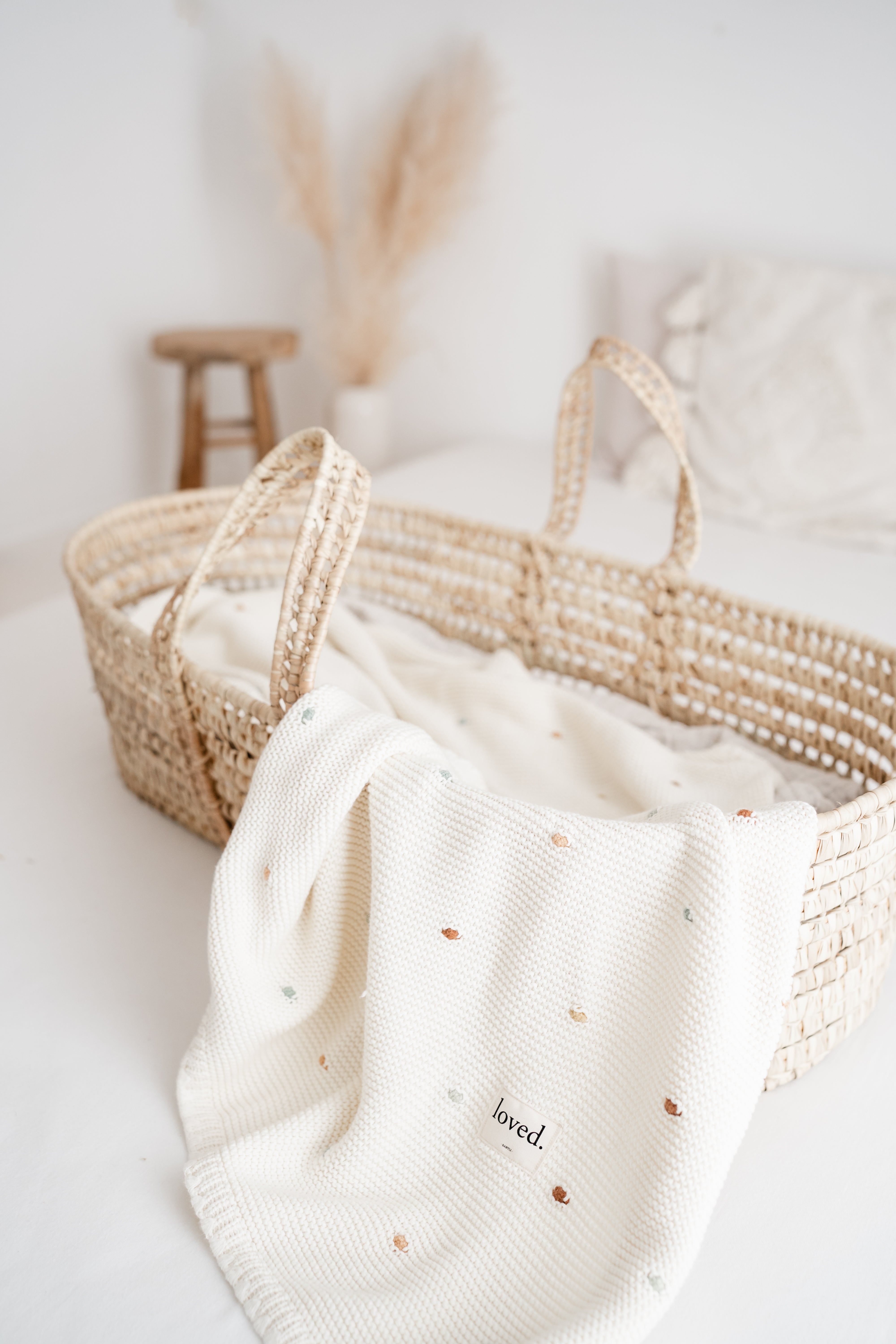 Babydecke STRICK Baumwolle creme