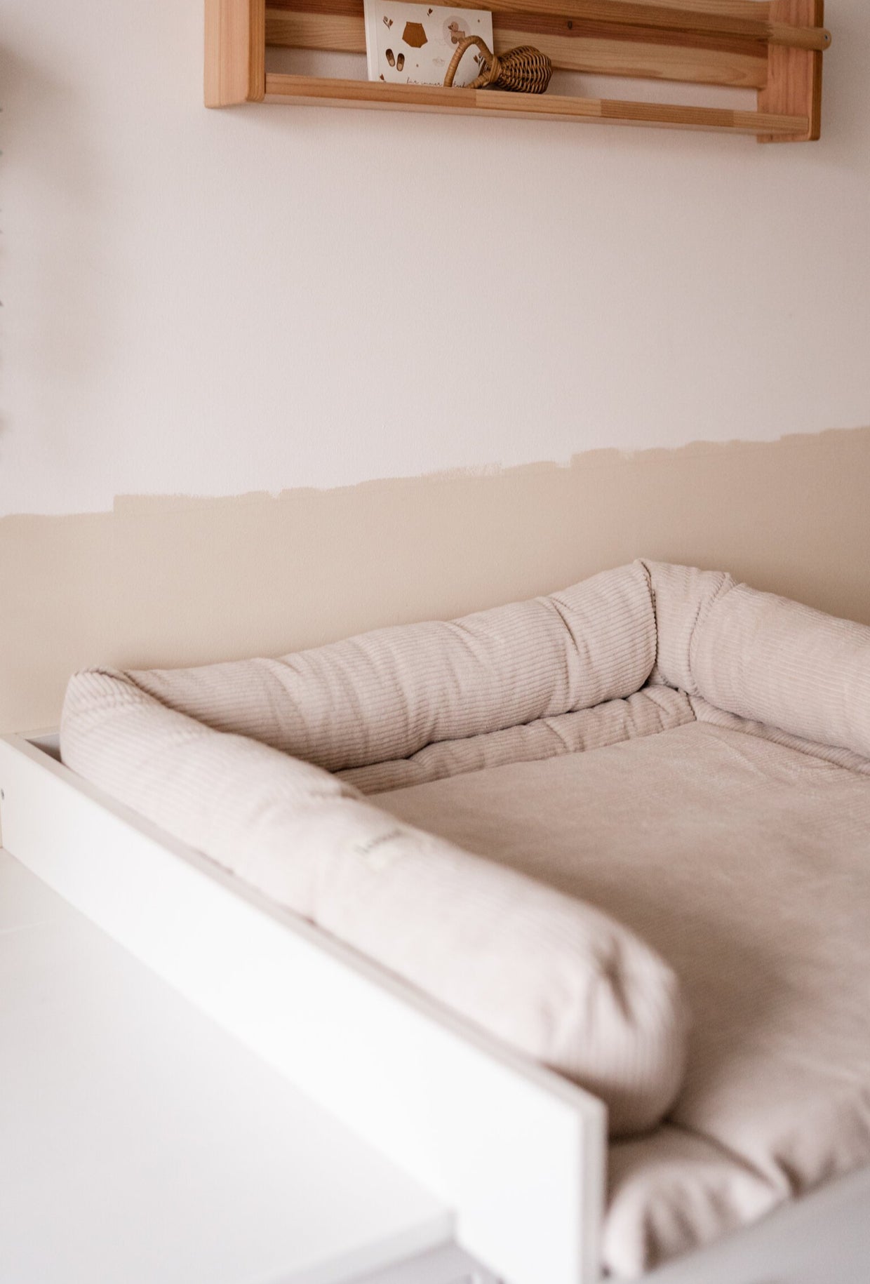 Wickeltischauflage creme/beige CORD