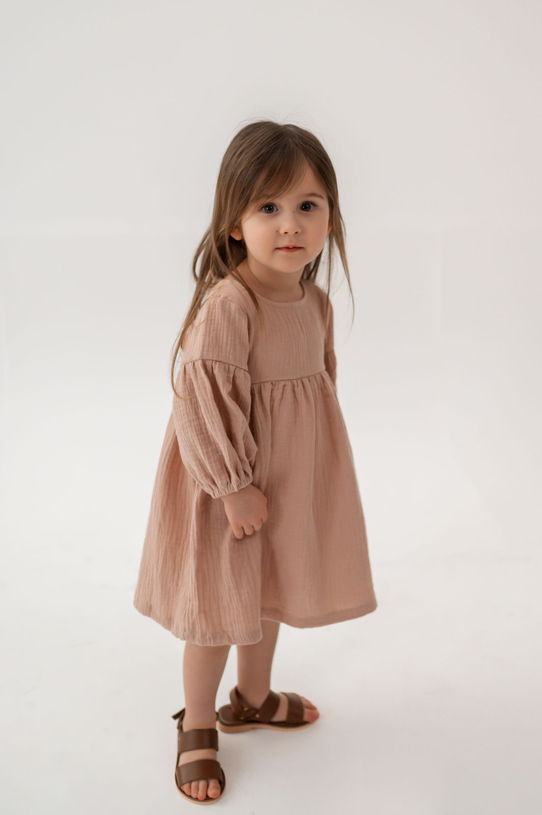 Musselinkleid festlich altrosa