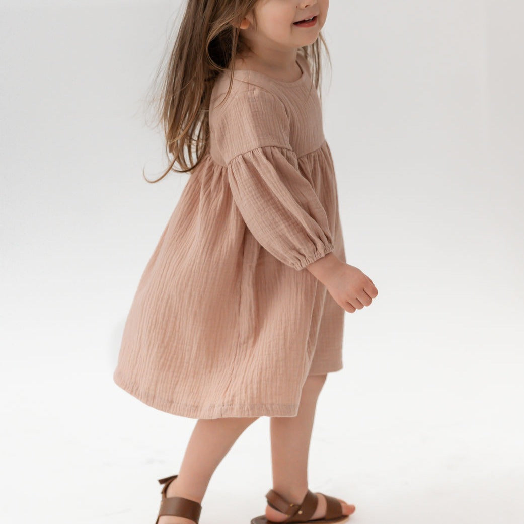 Musselinkleid festlich altrosa