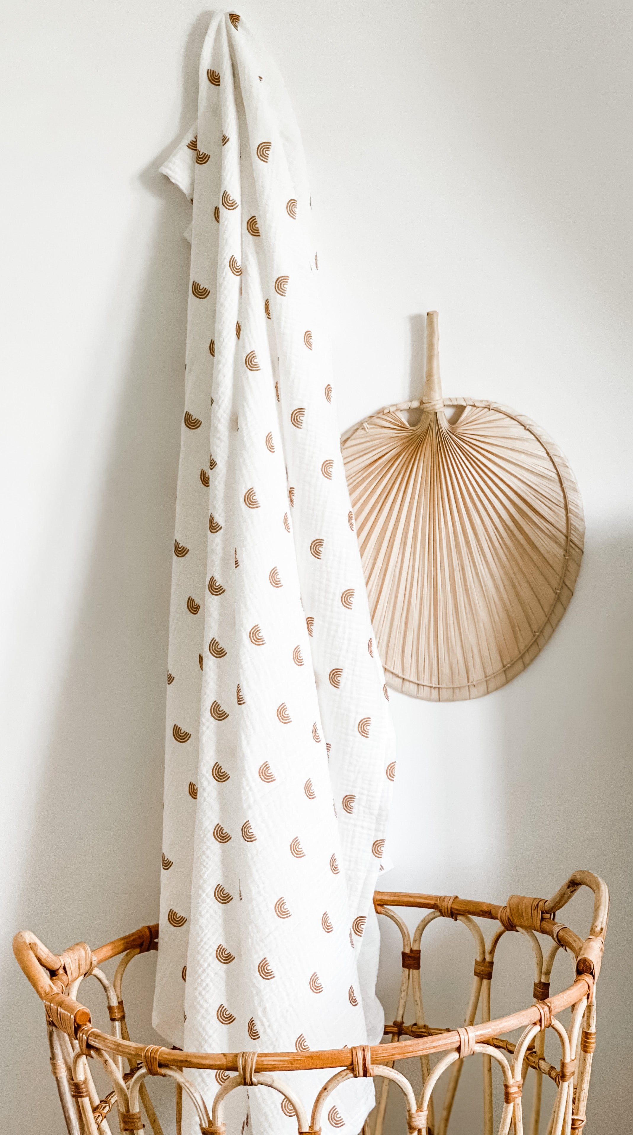 Babydecke, BIO Musselintuch, 120x120cm Regenbogen