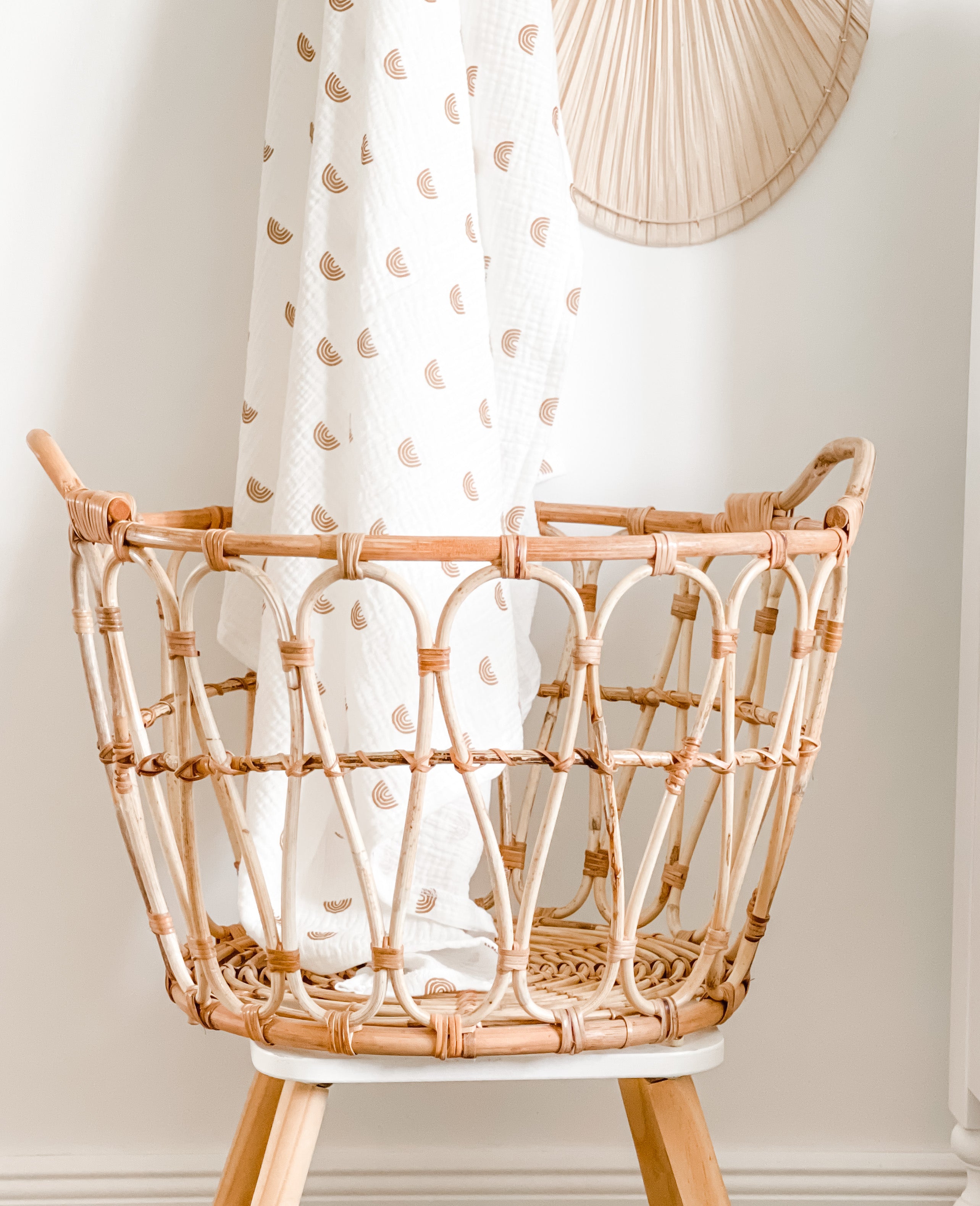 Babydecke, BIO Musselintuch, 120x120cm Regenbogen