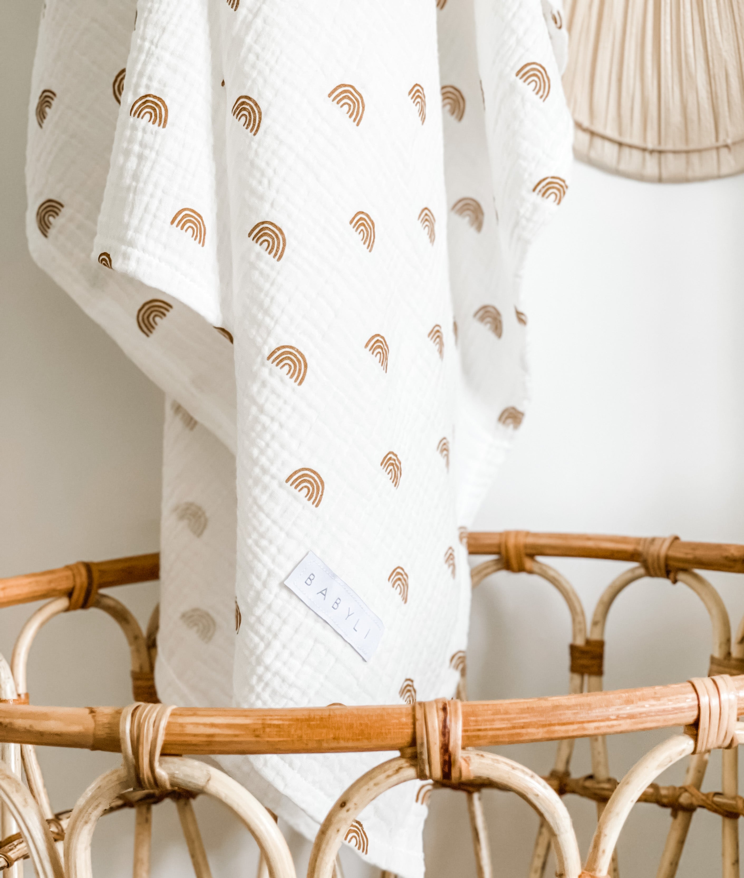 Babydecke, BIO Musselintuch, 120x120cm Regenbogen