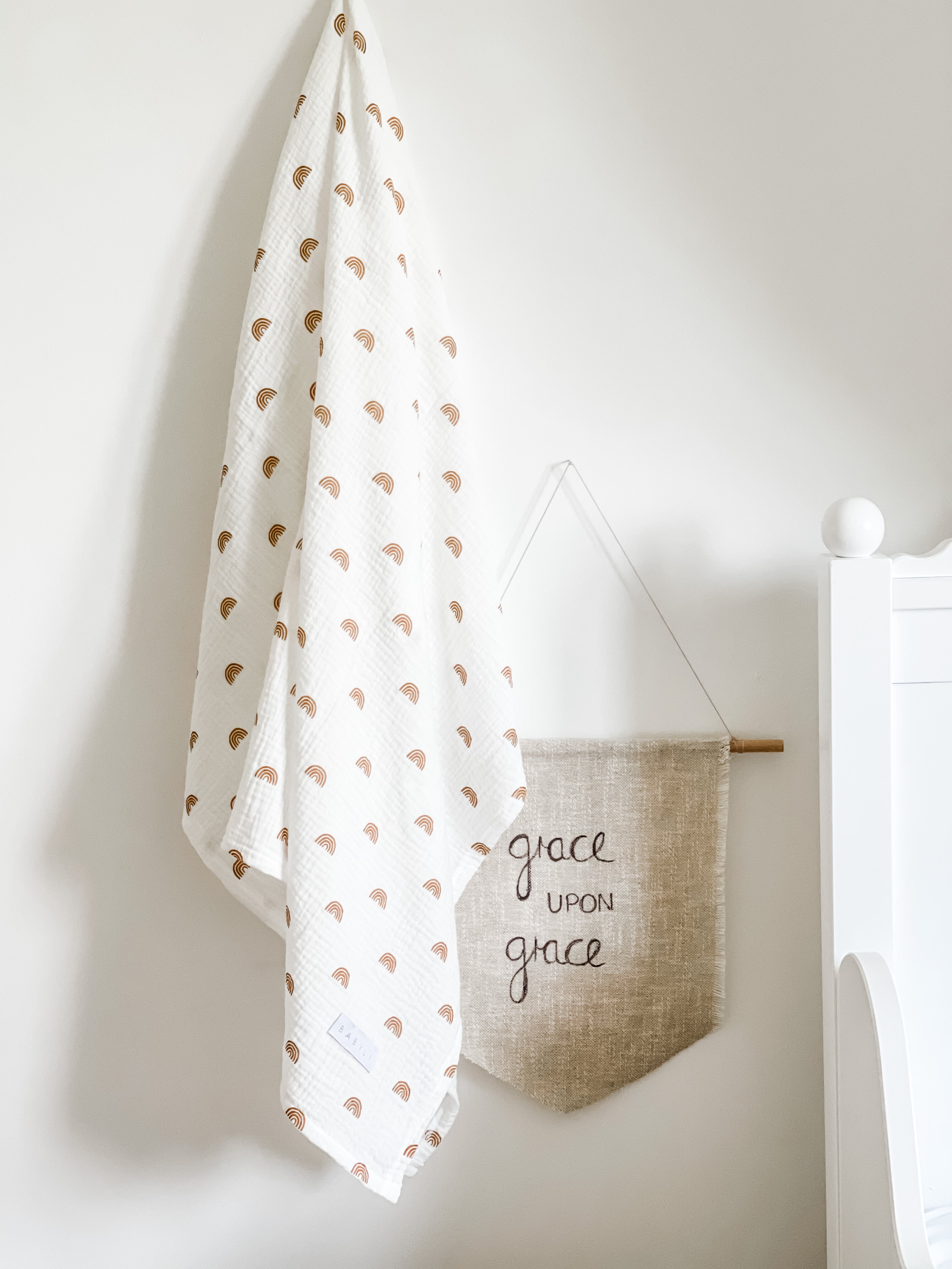 Babydecke, BIO Musselintuch, 120x120cm Regenbogen