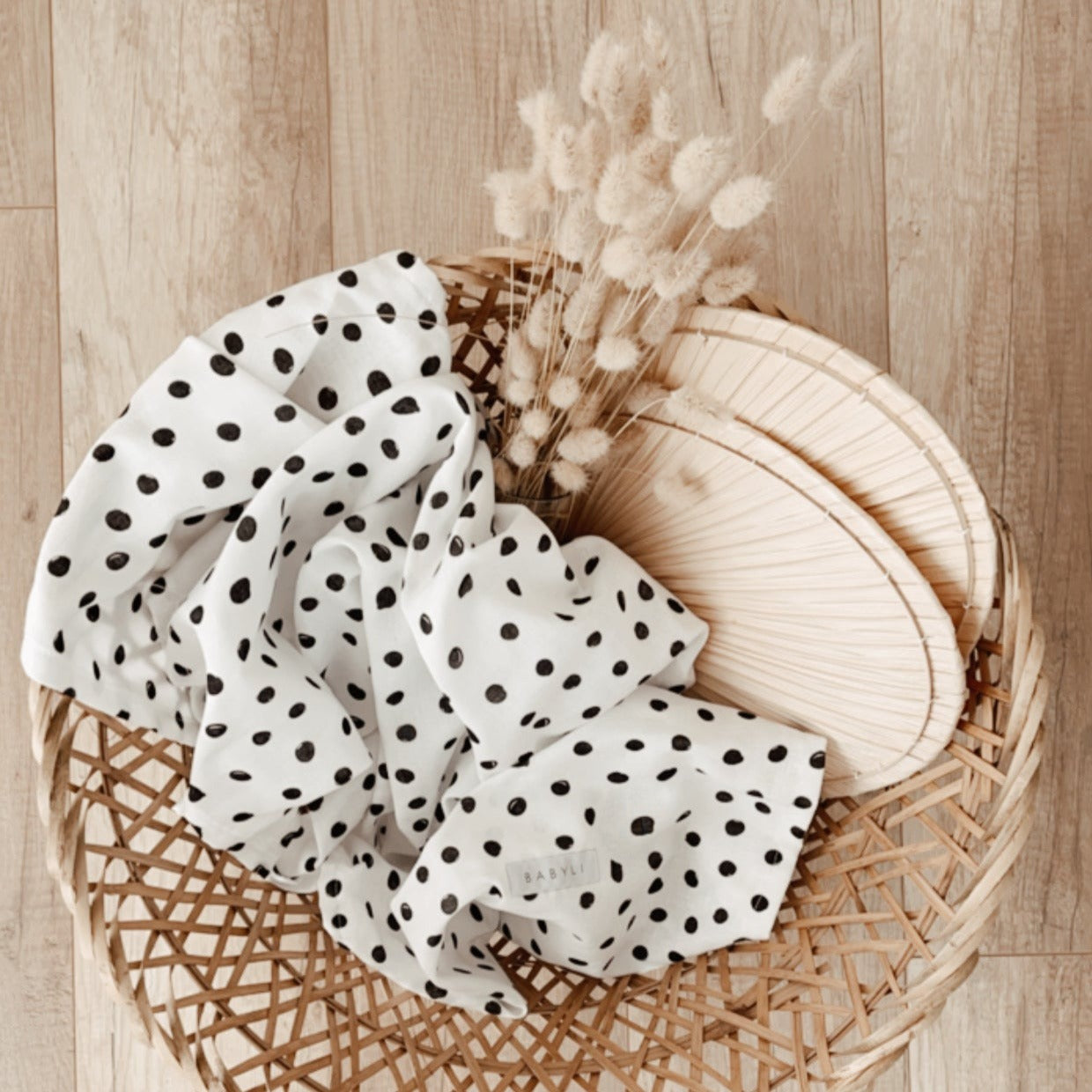 Babydecke, BIO Musselintuch 120x120cm Black & White