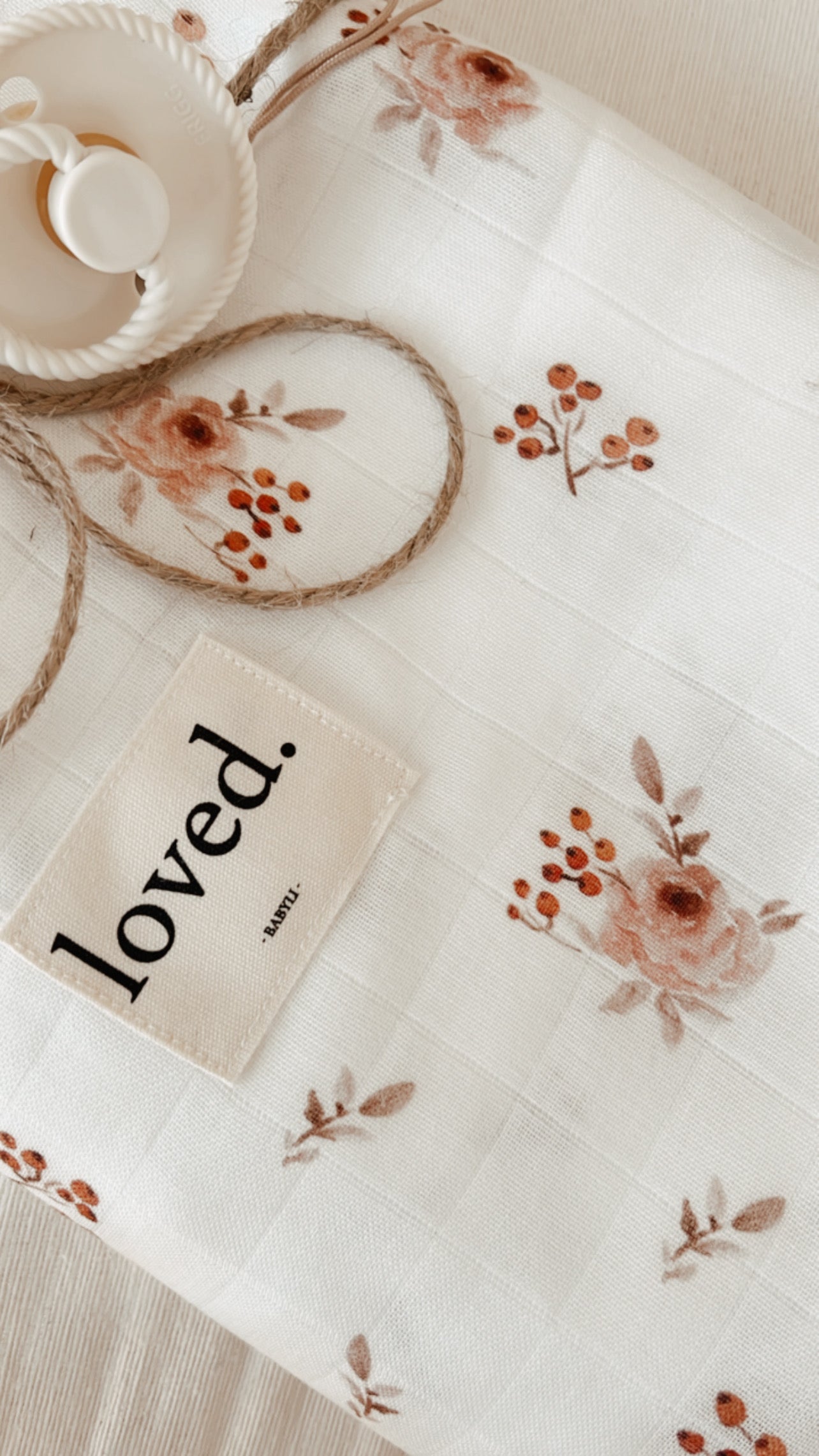 Babydecke Musselin 120x120 cm feine Rosen altrosa