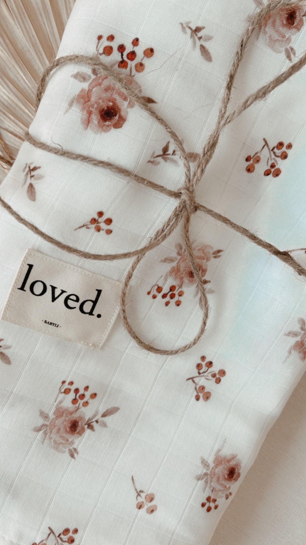 Babydecke Musselin 120x120 cm feine Rosen altrosa