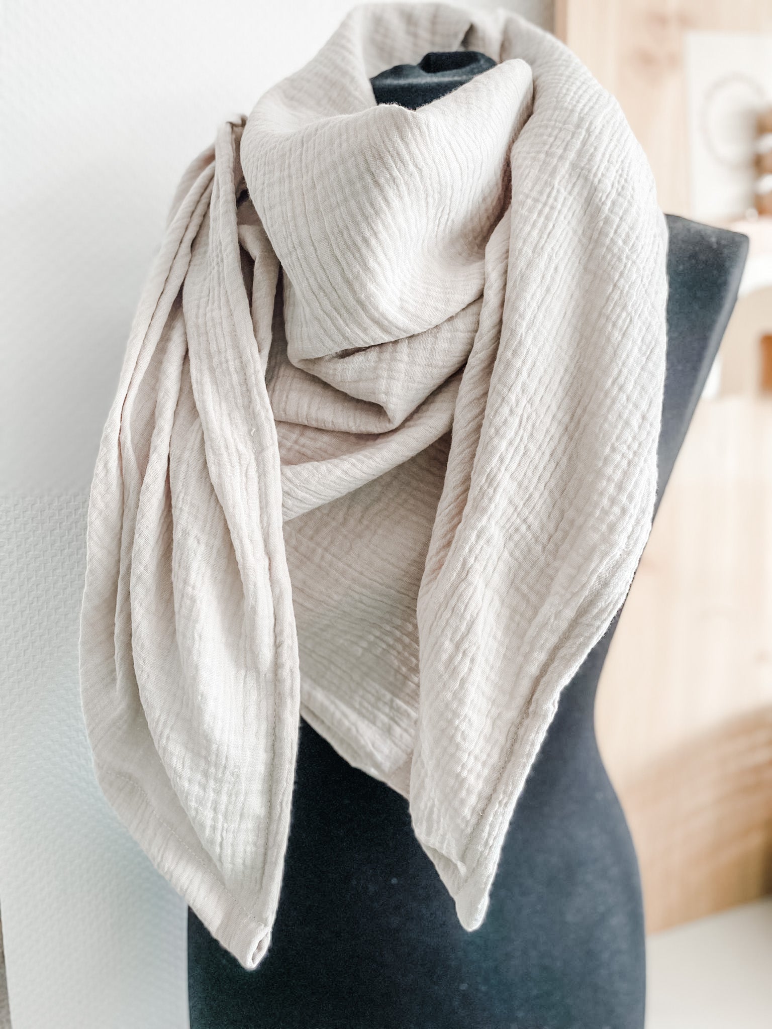 Musselintuch für Erwachsene taupe/sand DESI