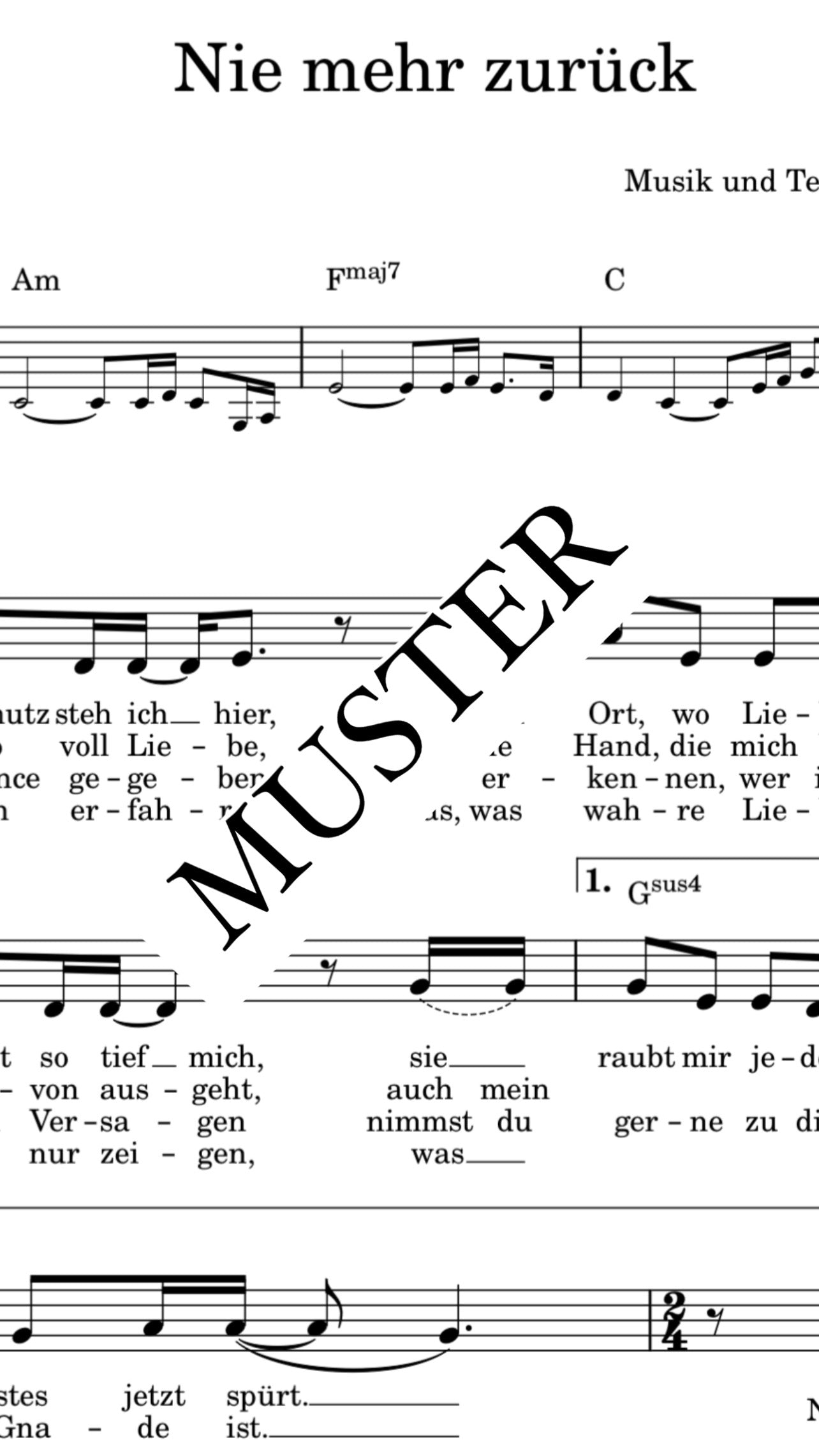 NIE MEHR ZURÜCK - NOTEN