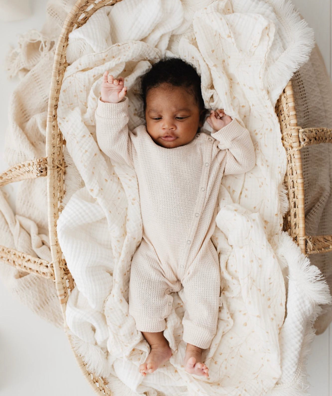 Musselindecke, Babydecke, Musselintuch BOHO Style