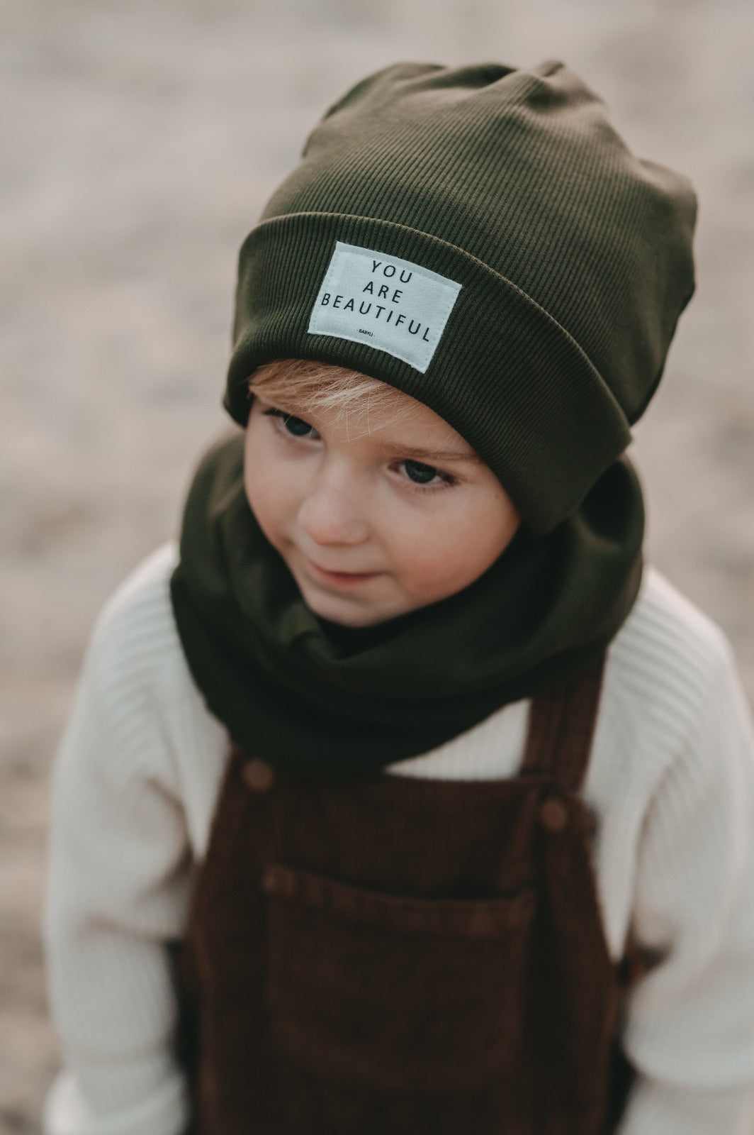 SET MÜTZE und Loop - Farbe: Waldgrün - alle Größen -