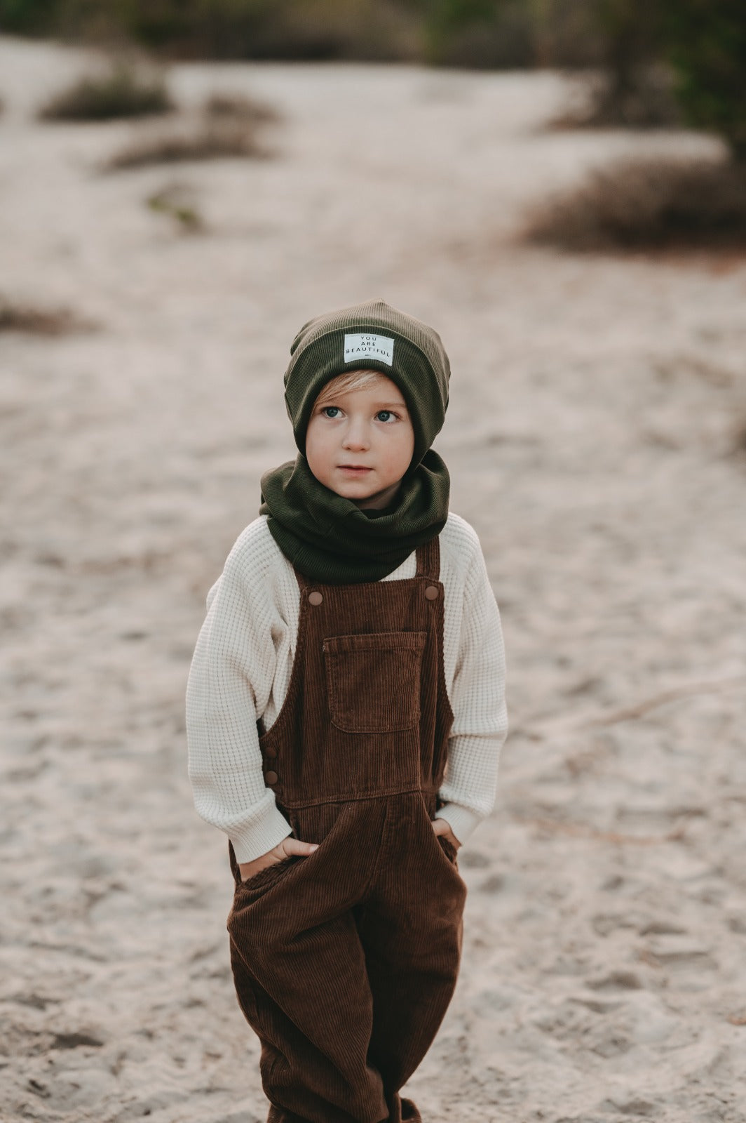 SET MÜTZE und Loop - Farbe: Waldgrün - alle Größen -