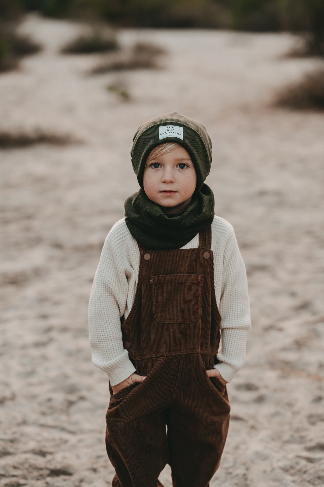 SET MÜTZE und Loop - Farbe: Waldgrün - alle Größen -