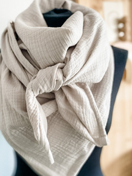 Musselintuch für Erwachsene taupe/sand DESI