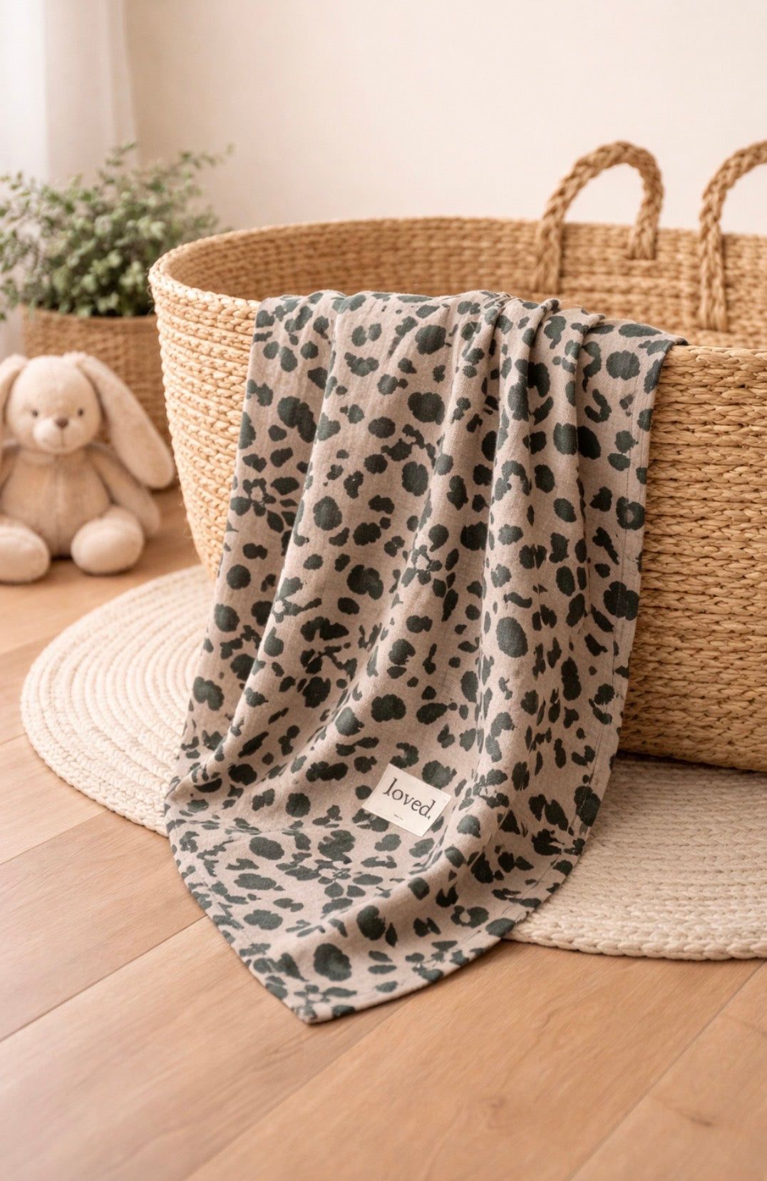 Musselintuch, Stilltuch, Pucktuch, leichte Babydecke 120x120cm, LEO