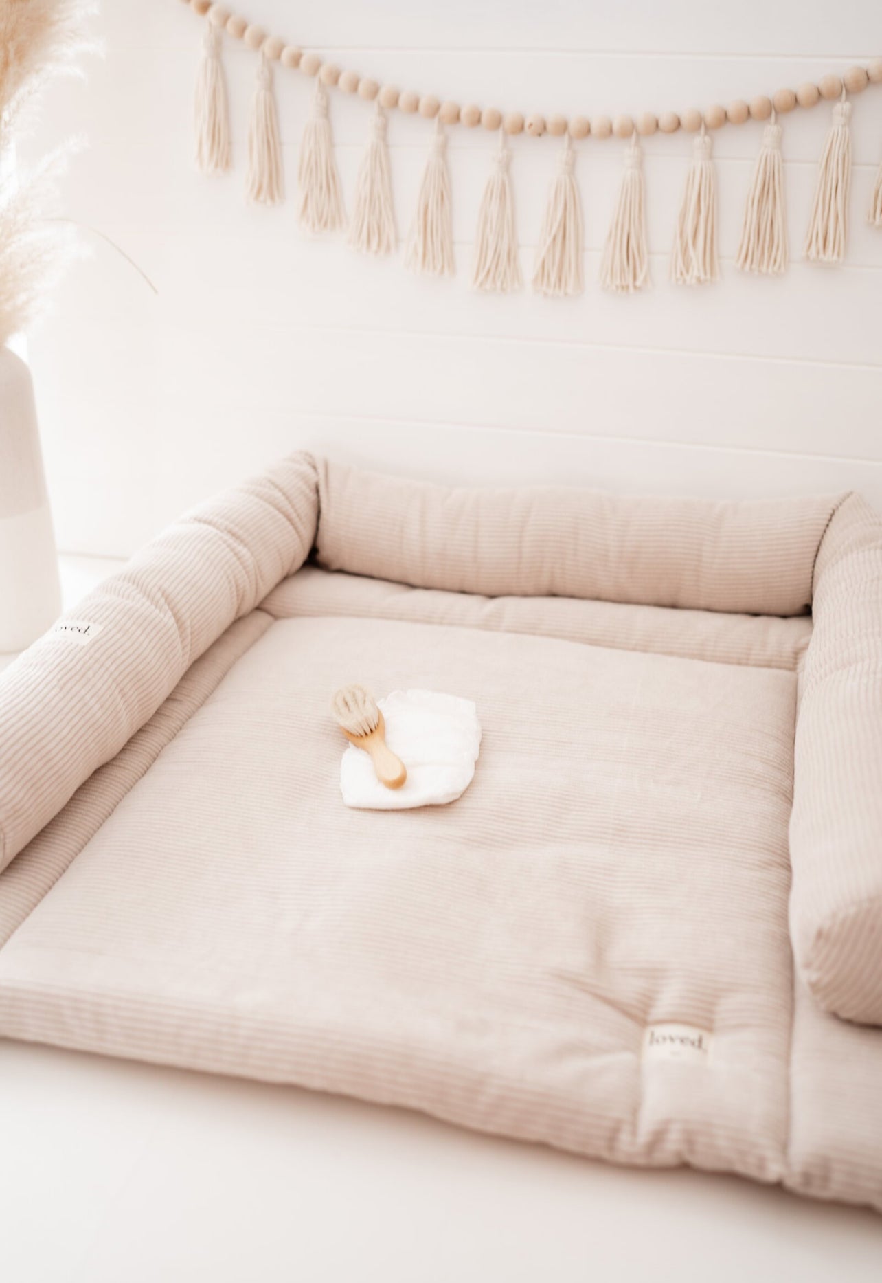 Wickeltischauflage creme/beige CORD