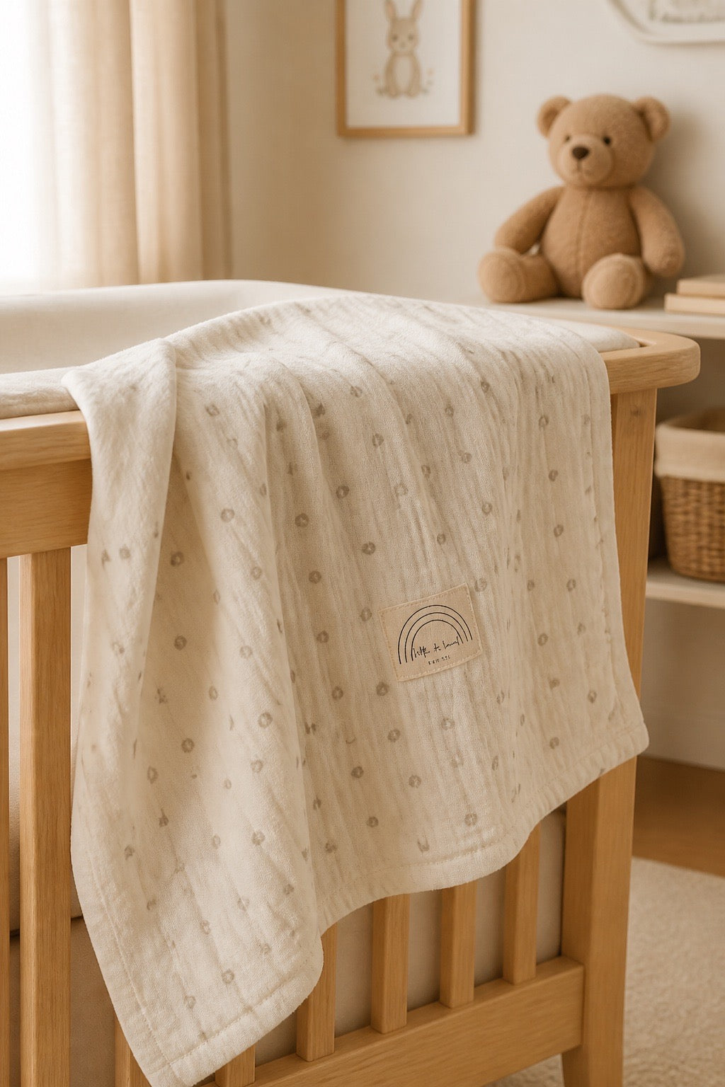 Musselintuch, Stilltuch 120x120cm, Geschenk zur Geburt, Musselindecke